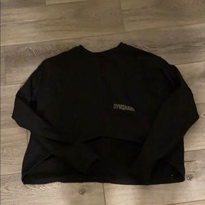 High-low gym shark crew neck sweatshirt